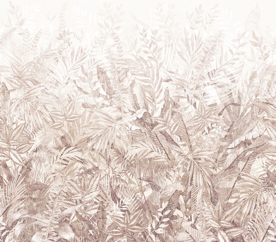 Vliesová fototapeta na zeď, hnědá, listy, 350708, Riviera Maison, Eijffinger - Vliesové tapety