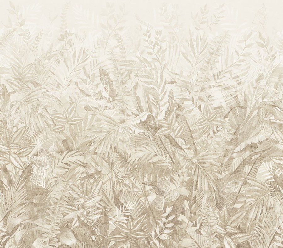 Vliesová fototapeta na zeď, béžová, listy, 350704, Riviera Maison, Eijffinger - Vliesové tapety