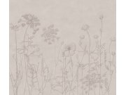 Vliesová fototapeta na zeď, šedo-hnědá, rostliny, květiny, trávy, 350702, Riviera Maison, Eijffinger