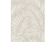 Vliesová tapeta na zeď, šedo-béžová, listy, 350551, Riviera Maison, Eijffinger