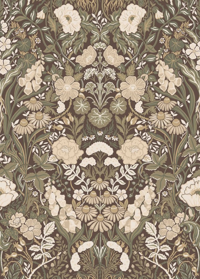 Vliesová tapeta na zeď, hnědá, květiny, 5725, Orangeri, Borastapeter - Vliesové tapety