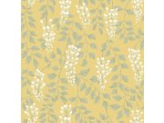 Vliesová tapeta na zeď, žlutá, květy Vistárie, 5709, Orangeri, Borastapeter