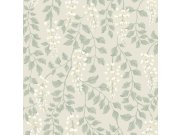 Vliesová tapeta na zeď, šedo-béžová, květy Vistárie, 5708, Orangeri, Borastapeter