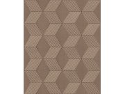 Geometrická vliesová tapeta na zeď, hnědo-zlatá, ORB503, The Texture Book, Masureel