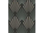 Vliesová tapeta na zeď, černo-zelená, grafická, Art Deco, GAT302, The Texture Book, Masureel