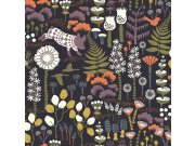 Vliesová tapeta na zeď, černá, květiny, listy, selátka, 1452, Icons, Borastapeter