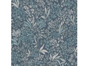 Vliesová tapeta na zeď, modrá, květiny, listy, 2025, Icons, Borastapeter