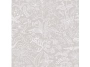 Vliesová tapeta na zeď, šedá, květiny, listy, tváře, 1981, Icons, Borastapeter