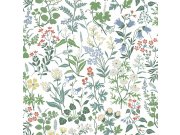 Vliesová tapeta na zeď, bílá, luční květiny, 4180, Alla Tiders Hus, Icons, Borastapeter