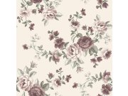 Vliesová tapeta na zeď, krémová, květiny, růže, 7485, Newbie Wallpaper, Borastapeter