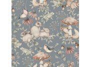 Vliesová tapeta na zeď, šedo-modrá, zvířátka, 7482, Newbie Wallpaper, Borastapeter