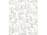 Vliesová tapeta na zeď, černo-bílá, zvířátka, 7478, Newbie Wallpaper, Borastapeter