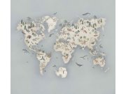 Vliesová fototapeta na zeď, mapa světa se zvířátky, 6946, Newbie Wallpaper, Borastapeter