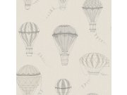 Vliesová tapeta na zeď, šedo-béžová, balony, 6941, Newbie Wallpaper, Borastapeter