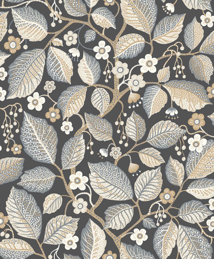 Vliesová tapeta na zeď, černá, listy, větvičky, 7786, Adorn, Borastapeter - Vliesové tapety