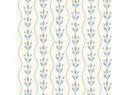 Vliesová tapeta na zeď, modrá, listy, pruhy, 7779, Adorn, Borastapeter