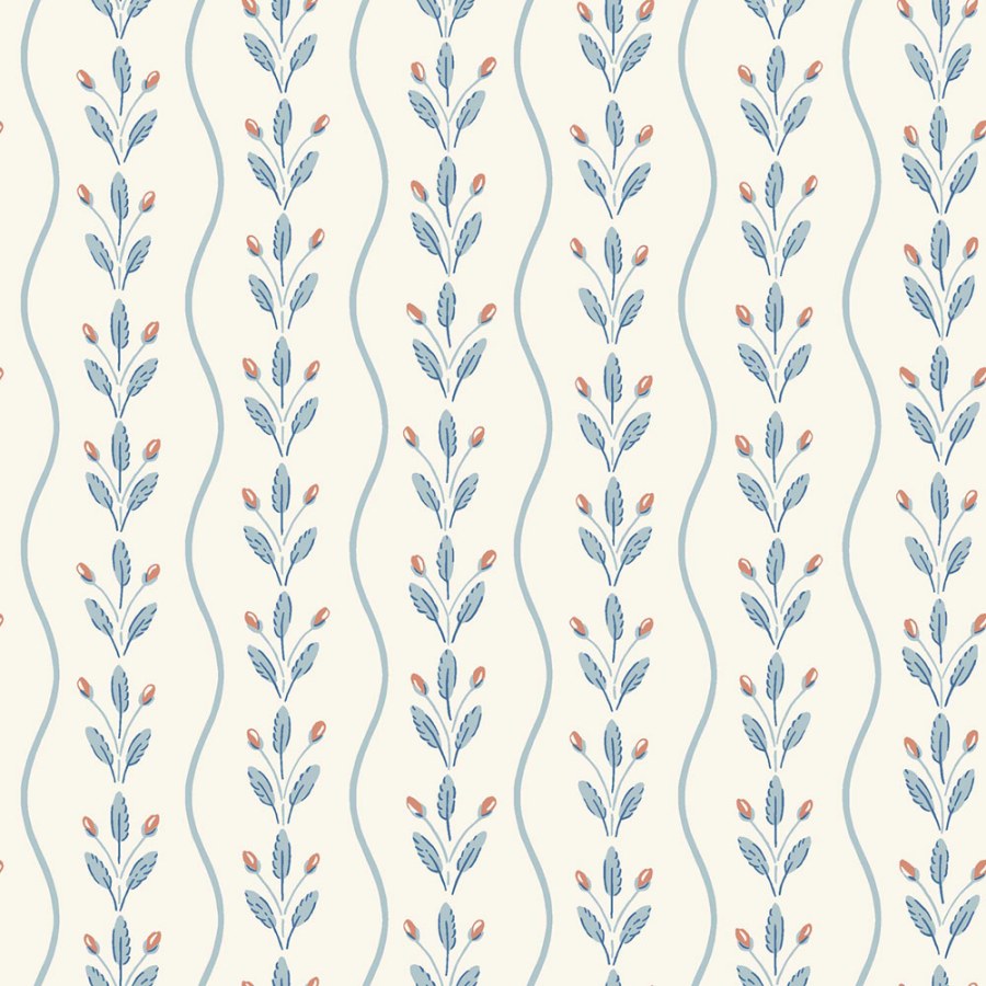 Vliesová tapeta na zeď, modrá, listy, pruhy, 7779, Adorn, Borastapeter - Vliesové tapety