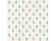 Vliesová tapeta na zeď, krémovo-modrá, listy, 7775, Adorn, Borastapeter