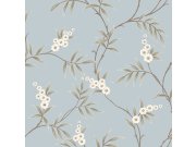 Vliesová tapeta na zeď, modrá, rozkvetlé větvičky, 7762, Adorn, Borastapeter Tapety Yara - Borastapeter