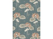 Vliesová tapeta na zeď, modrá, květiny, lekníny, 4168, Alla Tiders Hus, Borastapeter