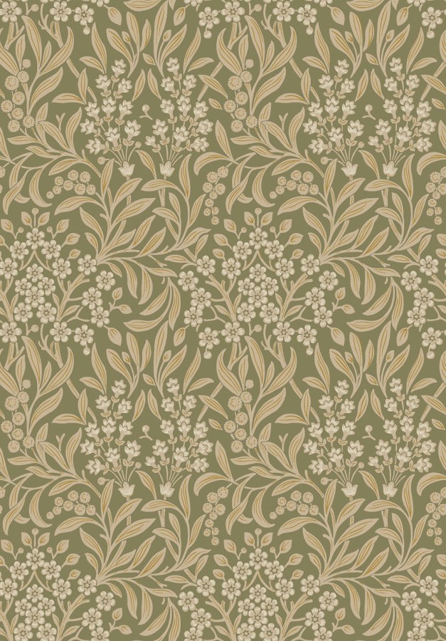 Vliesová tapeta na zeď, zelená, květiny, listy, 4183, Alla Tiders Hus, Borastapeter - Vliesové tapety