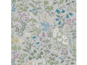 Vliesová tapeta na zeď, šedá, luční květiny, 4182, Alla Tiders Hus, Borastapeter