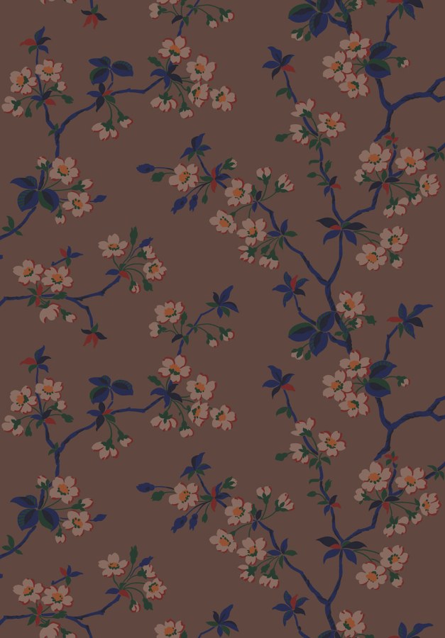 Vliesová tapeta na zeď, hnědá, větvičky, květiny, 4174, Alla Tiders Hus, Borastapeter - Vliesové tapety