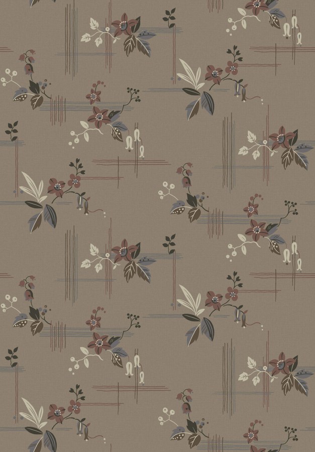 Vliesová tapeta na zeď, hnědá, květiny, 4173, Alla Tiders Hus, Borastapeter - Vliesové tapety