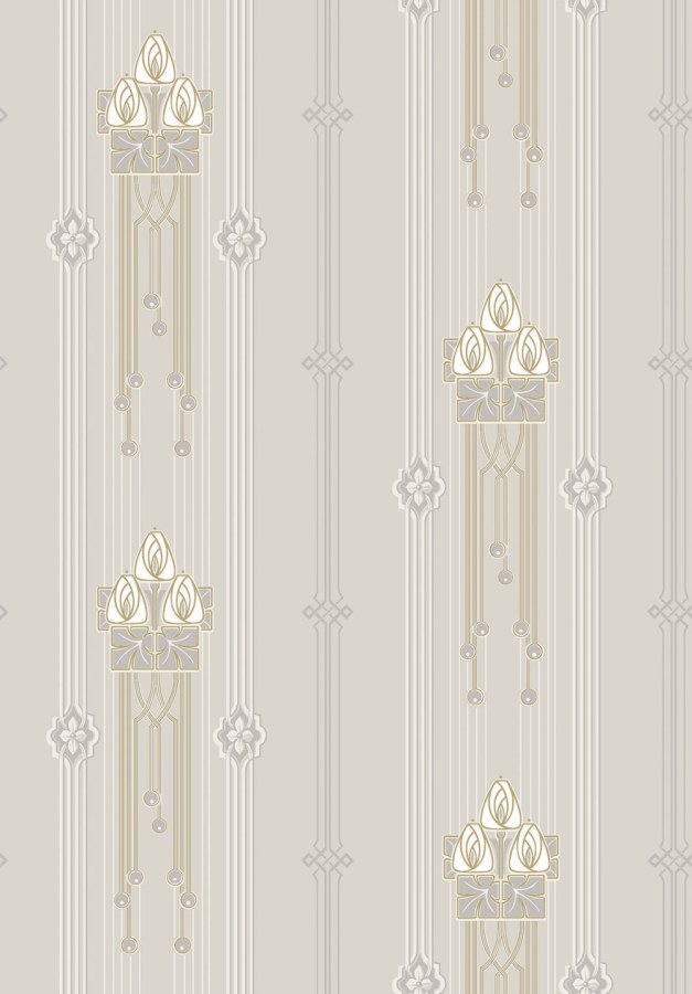 Vliesová tapeta na zeď, šedá, secesní vzor, 4171, Alla Tiders Hus, Borastapeter - Vliesové tapety