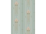 Vliesová tapeta na zeď, tyrkysová, secesní vzor, 4170, Alla Tiders Hus, Borastapeter