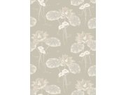 Vliesová tapeta na zeď, šedá, květiny, lekníny, 4169, Alla Tiders Hus, Borastapeter Tapety Yara - Borastapeter