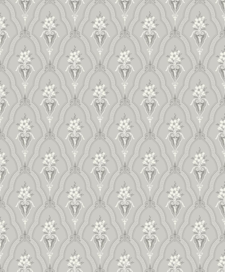 Vliesová tapeta na zeď, šedá, zámecký vzor, ornamenty, 4166, Alla Tiders Hus, Borastapeter - Vliesové tapety