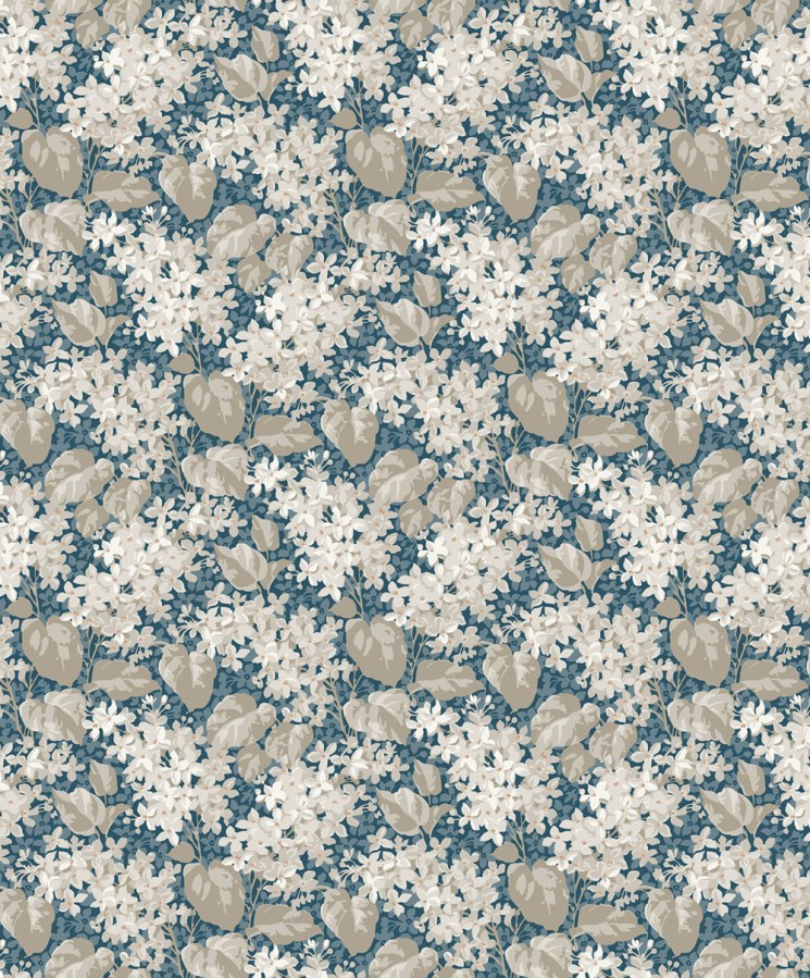 Vliesová tapeta na zeď, modrá, květiny, listy, 4162, Alla Tiders Hus, Borastapeter - Vliesové tapety