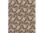 Vliesová tapeta na zeď, červená, květiny, listy, 4161, Alla Tiders Hus, Borastapeter