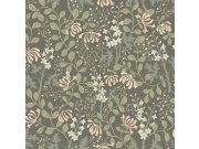 Vliesová tapeta na zeď, zelená, květiny, listy, 6986, Osterlen, Borastapeter