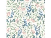 Vliesová tapeta na zeď, bílá, květiny, listy, 6984, Osterlen, Borastapeter