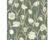 Vliesová tapeta na zeď, zelená, květiny, tulipány, 6971, Osterlen, Borastapeter