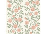 Vliesová tapeta na zeď, zeleno-růžová, květiny, růže, 6958, Osterlen, Borastapeter