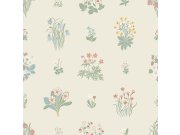 Vliesová tapeta na zeď, krémová, květiny, 6951, Osterlen, Borastapeter