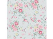 Tapety Yara Tapety dle materiálu Vliesové tapety - Vliesová tapeta na zeď, modrá, květiny, 125133, Shabby Chic by Rachel Ashwell Vliesová tapeta na zeď, modrá, květiny, 125133, Shabby Chic by Rachel Ashwell