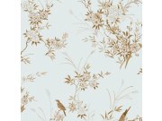 Vliesová tapeta na zeď, modrá, květiny, ptáčci, 125121, Shabby Chic by Rachel Ashwell