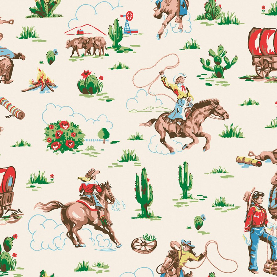 Vliesová tapeta na zeď, krémová, Cowgirls, 125533, Cath Kidstone - Vliesové tapety