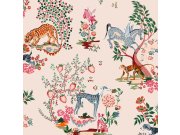 Vliesová tapeta na zeď, růžová, rostliny, zvířata, 125528, Cath Kidstone
