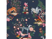 Tapety Yara Tapety dle materiálu Vliesové tapety - Vliesová tapeta na zeď, modrá, rostliny, zvířata, 125526, Cath Kidstone Vliesová tapeta na zeď, modrá, rostliny, zvířata, 125526, Cath Kidstone