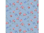 Vliesová tapeta na zeď, modrá, květiny, 125513, Cath Kidstone