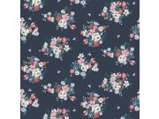 Vliesová tapeta na zeď, modrá, květiny, 125510, Cath Kidstone