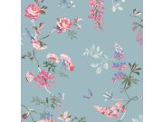 Vliesová tapeta na zeď, modrá, květiny, motýli, 125504, Cath Kidstone Tapety Yara - Cath Kidston