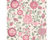 Vliesová tapeta na zeď, růžová, zelená, květiny, jahody, 125499, Cath Kidstone