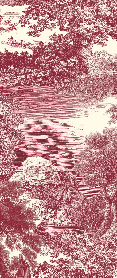 Vliesová obrazová tapeta na zeď, červená, les, stromy, DGSAL1051-300, Amazone, Masureel - Vliesové tapety