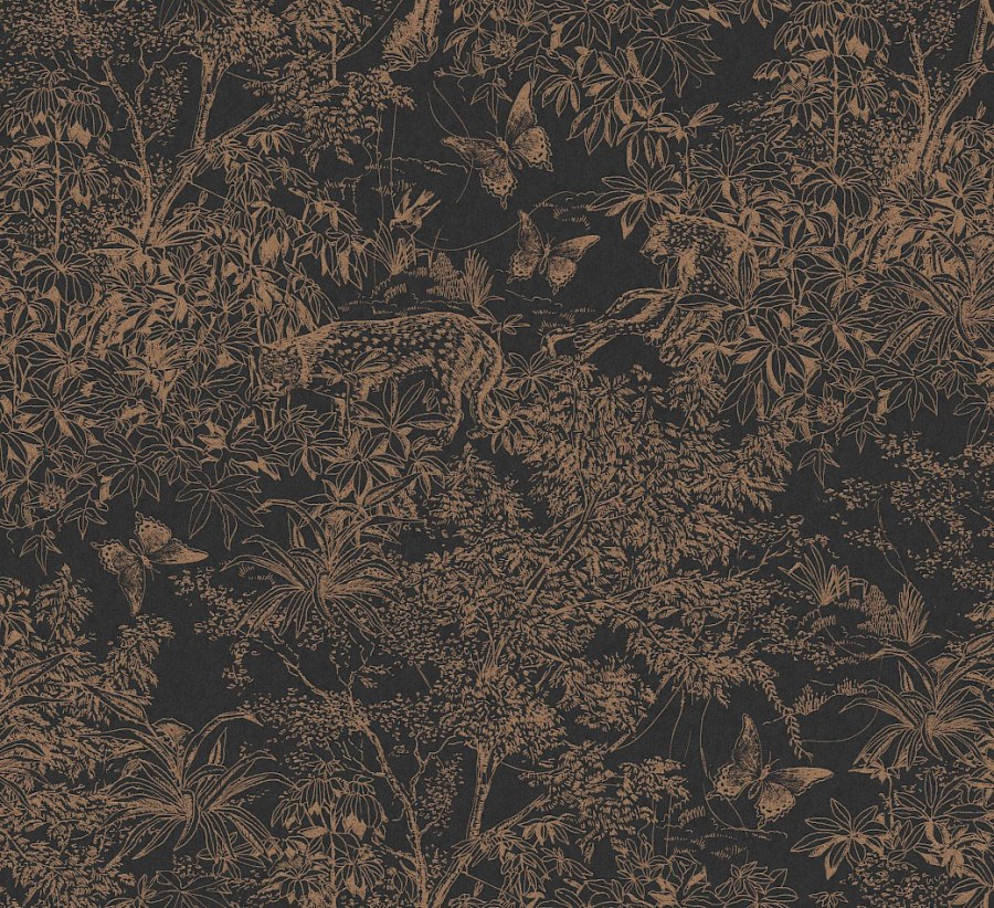 Tapety Yara - Tapety dle materiálu - Vliesové tapety - Vliesová tapeta na zeď, černo-bronzová, leopard, příroda, ZON204, Amazone, Masureel Vliesová tapeta na zeď, černo-bronzová, leopard, příroda, ZON204, Amazone, Masureel - Vliesové tapety